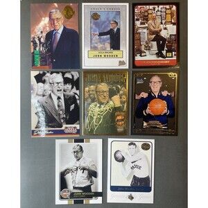 John Wooden Card Lot (8) UCLA Bruins HOF Serial Numbered Gold /99 Donruss Bowman